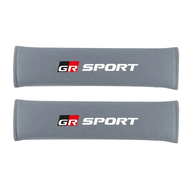 Fashionable Style 2Pcs Car Seat Belt Sleeve Cover Set for GR Sport Gazoo Racing Supra 86 RAV4 C-HR Auto Seatbelt Accessories