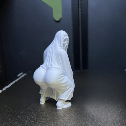 Shake Butt Ghost Statue, 3D Printed Electric Butt Dance Ghost Face Killer, Scream When You Like Fullness, Halloween Parody Gift