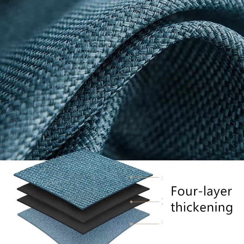 Luxury Cotton Linen Thickened Blackout Curtains for Living Room Bedroom Custom 310cm High Window Drapes Elegant Room Darkening