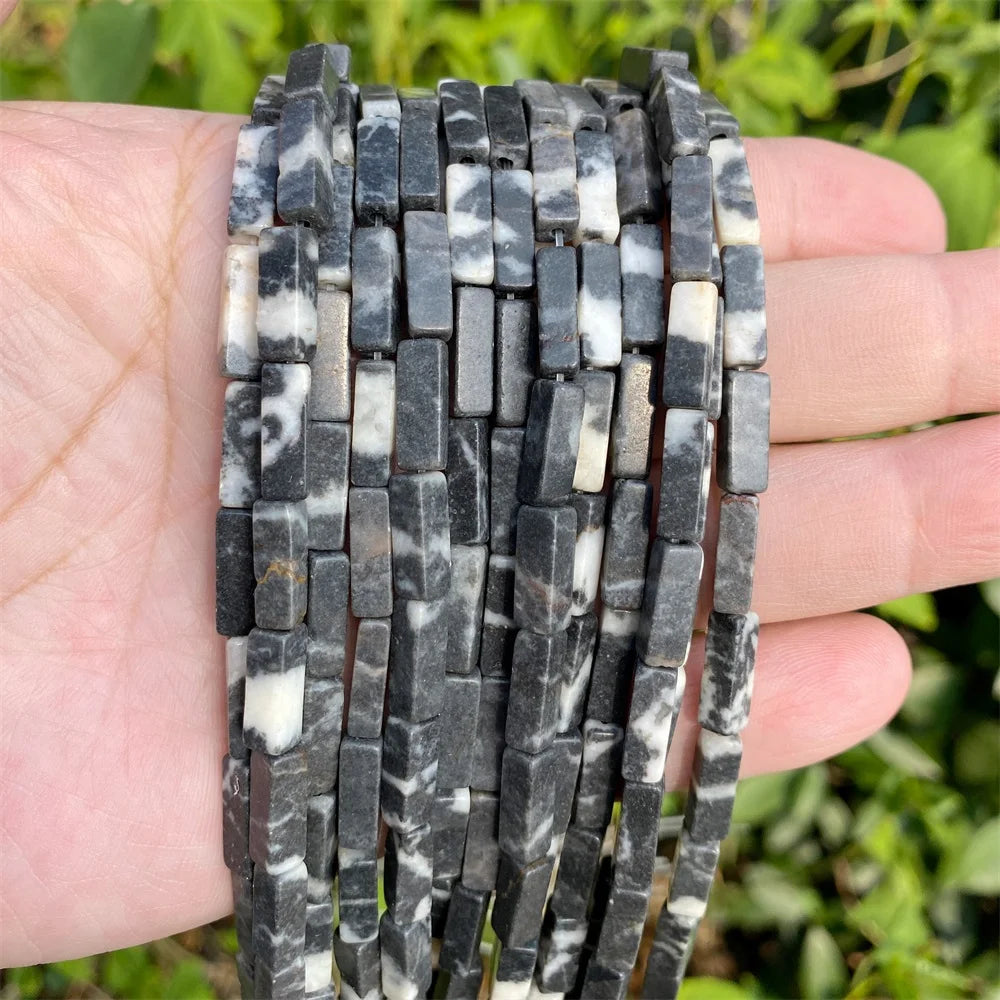 4x13mm Natural Stone Tube Rectangle Sea Sediment Lapis Lazuli Opal Amethysts Quartz Beads for Jewelry Making DIY Bracelet