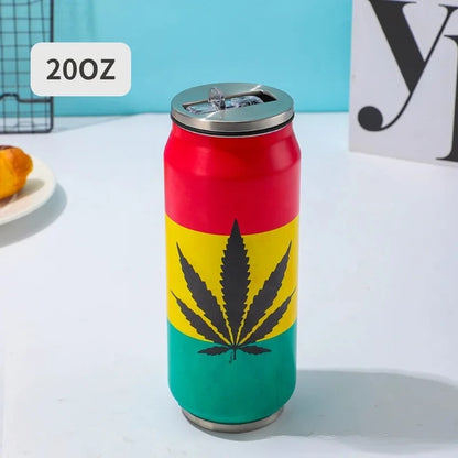 500ML 304 Stainless Steel Beer Cup Car Thermos Cola Can Cafe Beer Bottle Laser Printing Botella De Acero Inoxidable