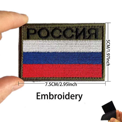 Russian Eagle Flag Emblem Russia Soldier,Knights Clothes Applique Embroidered Patch,Reflective Badges Military Tactical Stickers
