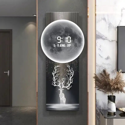 Wall clock, living room entrance decoration painting, electronic clock, digital display creative LED, wall mounted clock