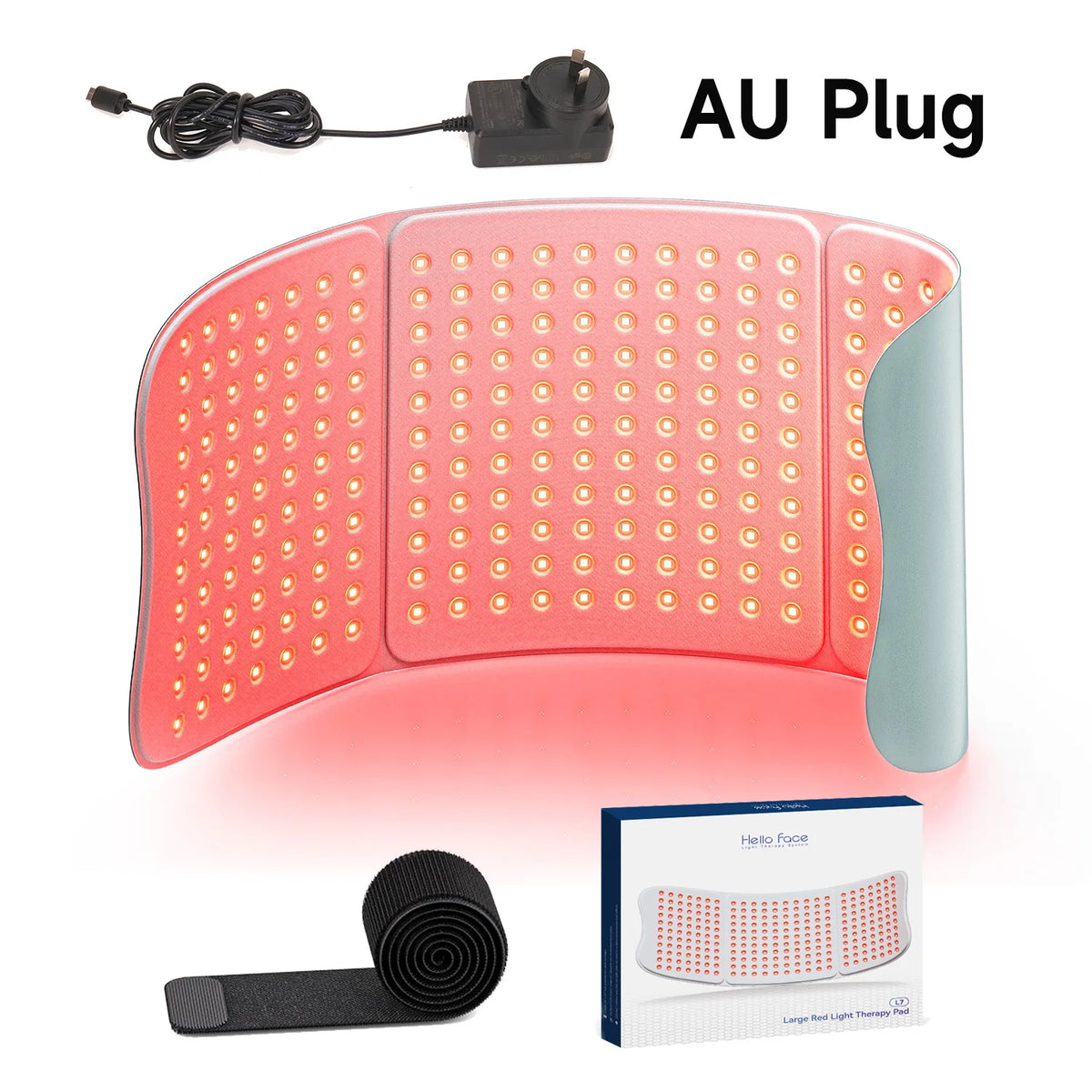510K/CE Red Light Therapy Pad 660nm 850nm for Body Pain Relief, Large 30x12inch Mat with Timer - Hello Face L7 Tri-Chip