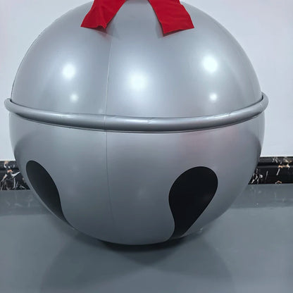 24 Inch Inflatable Christmas Ball Jingle Bell Giant Christmas Pvc Ball Decorations Large Holiday Inflatables Ornaments with Red