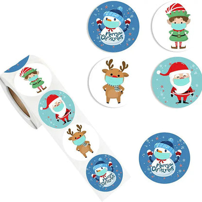Christmas gift stickers decorative sealing sticker Merry Christmas Reward Self-adhesive labels  Day party