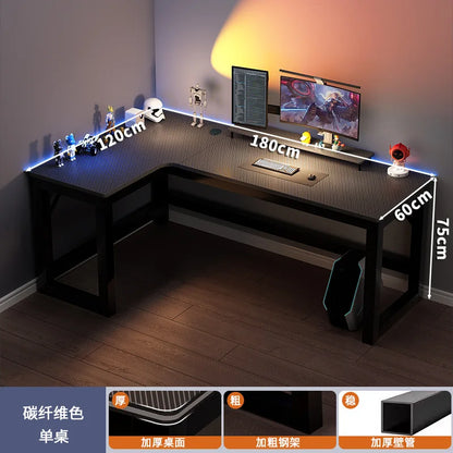 Modern Corner Computer Desk L-shaped Desktop Home E-sports Table Game Desk Bookshelf Bedroom Study Table Office Desk Chair