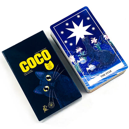 New Black Cat Tarot Deck 78PCS Cat-Themed Tarot Cards Meditation Divination Edition Deck Borad Game Party Games For Cat Lovers