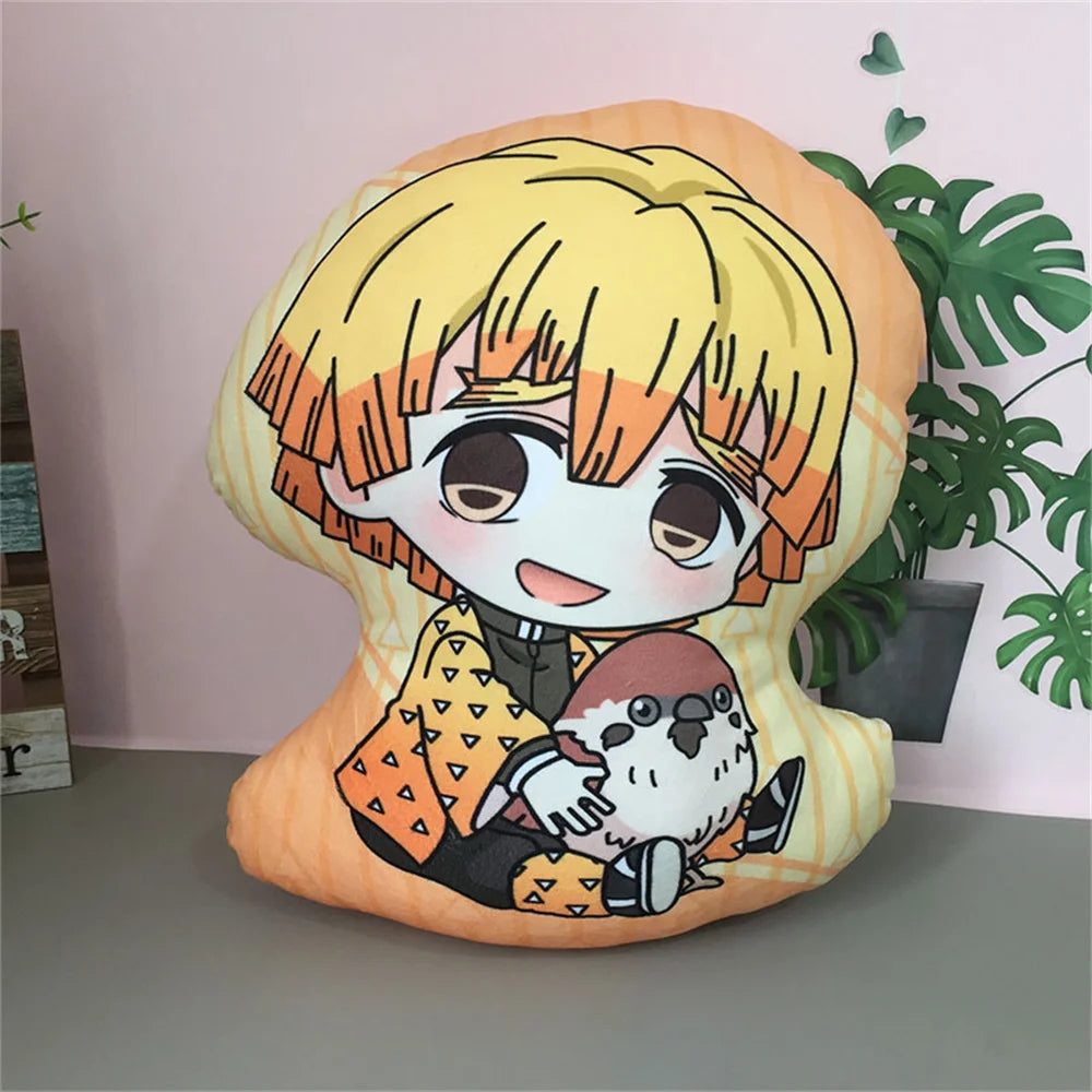 Demon Slayer 10cm Pillow Keychain Boys Girls Creative Charm Bag Pendant Children Toys Cartoon Plush Keychain Memorial Gift