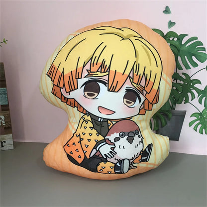 Demon Slayer 10cm Pillow Keychain Boys Girls Creative Charm Bag Pendant Children Toys Cartoon Plush Keychain Memorial Gift