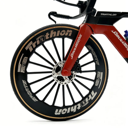 1:8 Scale Alloy Triathlon TT Time Trial Racing Bicycle Model Diecast Simulation Mini Bike Ornament Collection Toy Gift for Cycli