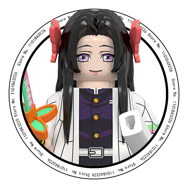 Demon Slayer Miniatures, Tan Errou, NeiZuko, Guiyou, Shinobu, collectible action figures, children's assembled toys, gifts.