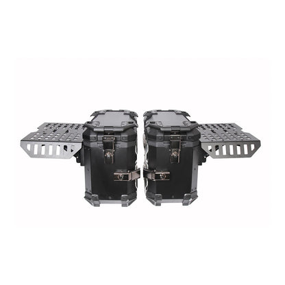 1 Pair 38L Folding Armored Motorcycle Side Box Aluminum Alloy Side Luggage Cases Quick Release Saddlebag Waterproof Toolbox