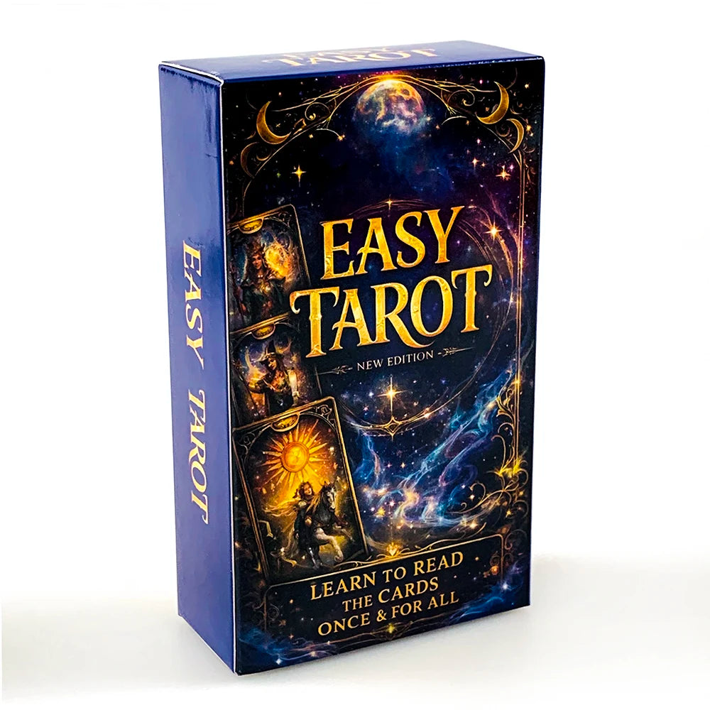 New Easy Tarot Deck New Edition Learn To Read Tarot Cosmic Starry Sky Cards Beginner Friendly Witch Divination Board Game Cards
