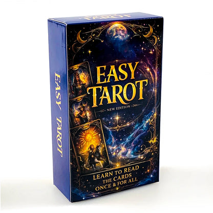 New Easy Tarot Deck New Edition Learn To Read Tarot Cosmic Starry Sky Cards Beginner Friendly Witch Divination Board Game Cards