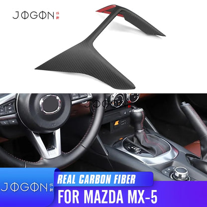 For Mazda MX-5 MX5 Miata 2016-2025 Dry Carbon Fiber Car Interior Center Control Gear Shift Front Panel Cover Trim Accessories