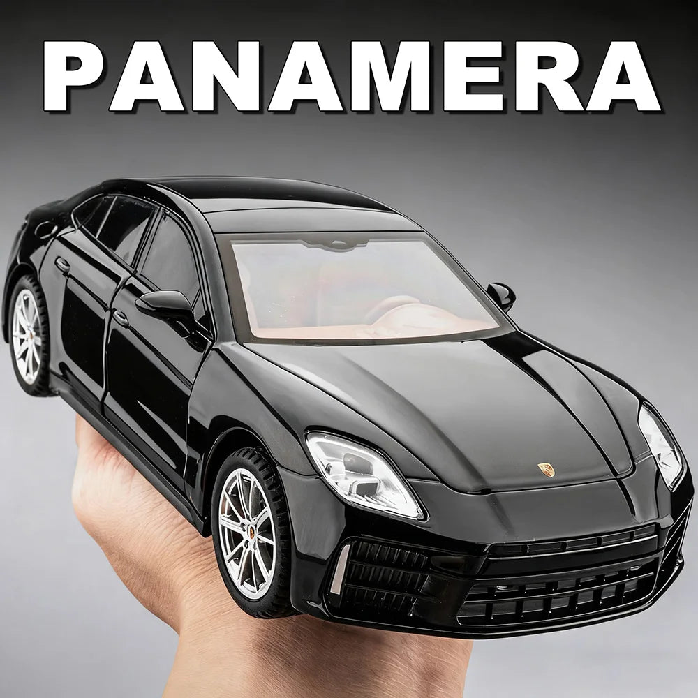 1:24 Panamera Cayenne Alloy Model Diecast Car Miniature Toys Doors Opened Sound Light Pull Back Sports Cars Kids Christmas Gifts