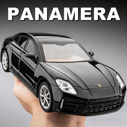 1:24 Panamera Cayenne Alloy Model Diecast Car Miniature Toys Doors Opened Sound Light Pull Back Sports Cars Kids Christmas Gifts