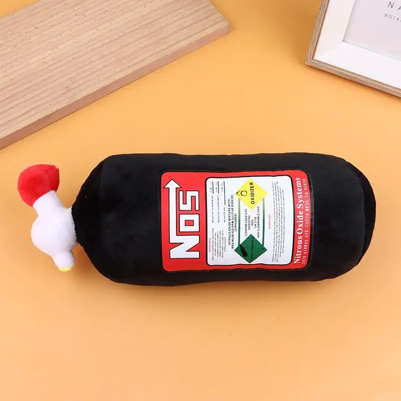 Car Seat Neck Pillow Creative NOS Nitrous Oxide Bottle Soft Plush Car Headrest Car Decoration Neck Support Seat Cushion