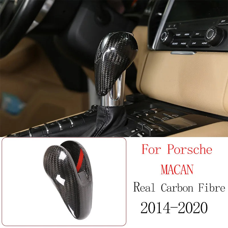 Real Carbon Fiber For Porsche Macan 2014-2020 Inner Door Central Control Gear Panel Cover Door Sill Trim Stickers Accessories