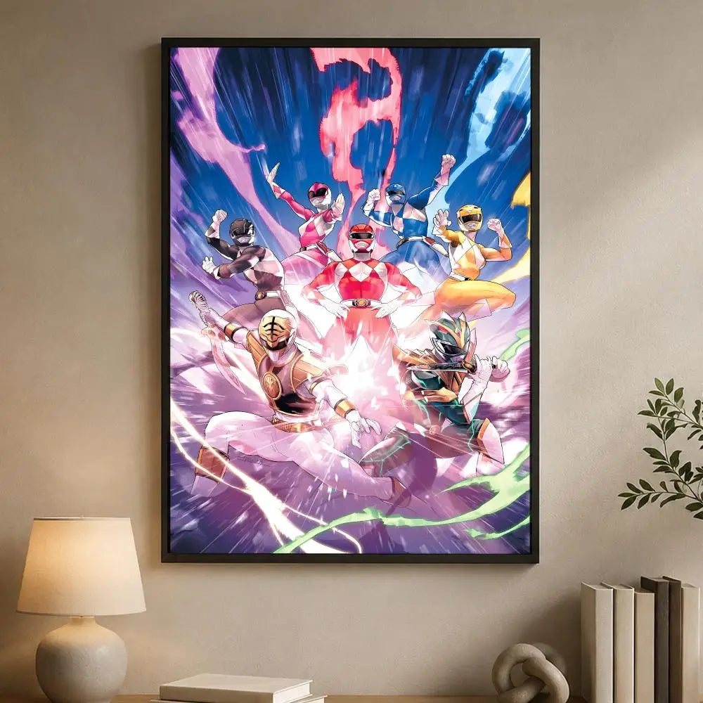 Mighty Morphin Power Rangers Poster PP Paper Decorative Wall Art for Living RoomsBedrooms Bars Cafes Stylish Home Decor Gift