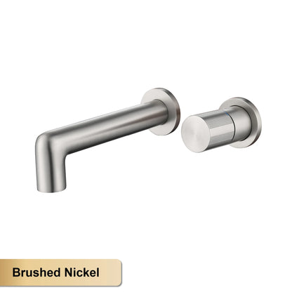 AITANA Brushed Gold Brass Wall Mounted Bathroom Faucet Single Handle Adjustable Water Pressure Hot And Cold Basin Mixer Tap