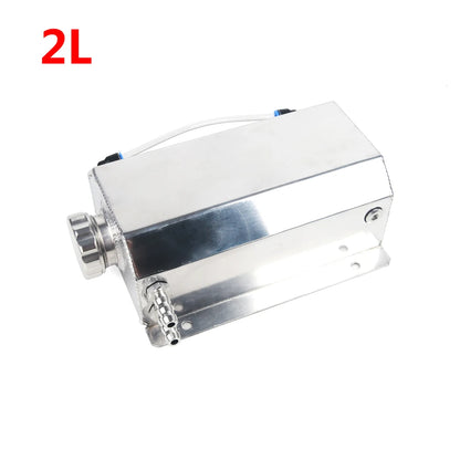 Universal 1L/2L Aluminum Oil Catch Can Reservoir Tank Engine Coolant Radiator Overflow Oil Fuel Tank With Drain Plug Breather