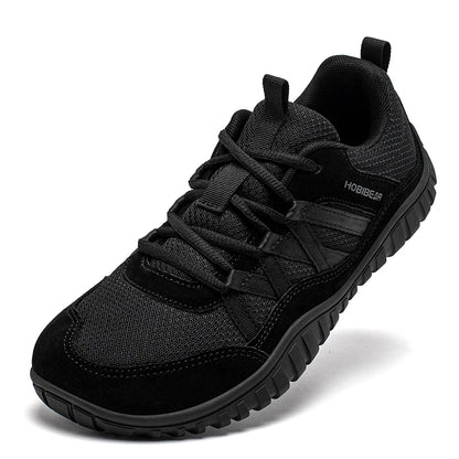 HOBIBEAR Wide Toe Walking Shoes Men Women Non Slip Outdoor Sneakers Lace Up Mesh Breathable Running Shoes