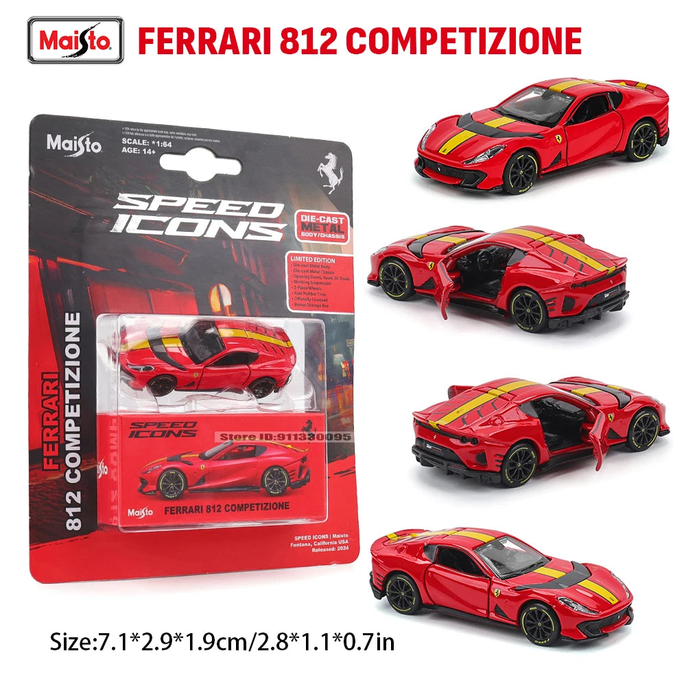 Maisto 1:64 Ferrari 812 Superfast SF90 SP1 Lamborghini 37 Chassis full alloy die-casting car model collection gift toys