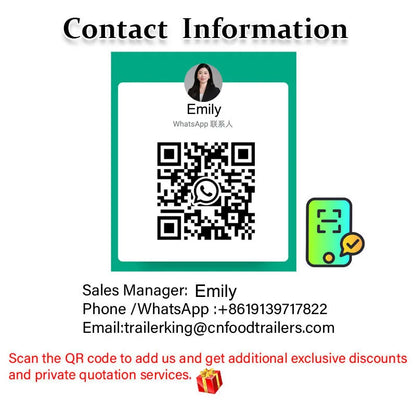 Custom Mobile Food Van Trailer Pizza Burger Hot Dog Fries Ice Cream Coffee CE Certificate Concession Cart
