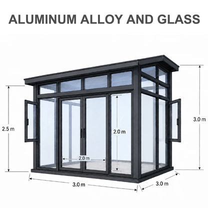 Aluminum Alloy Sunroom Glass House Modern Soundproof Solarium with Laminated Safety Glass Customizable Terrace Enclosure