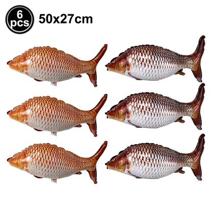 Fish Balloons Realistic Balloons Fishing Birthday Party Decor Cute Inflatable Fish Balloons for Fishing Theme Party Decorations