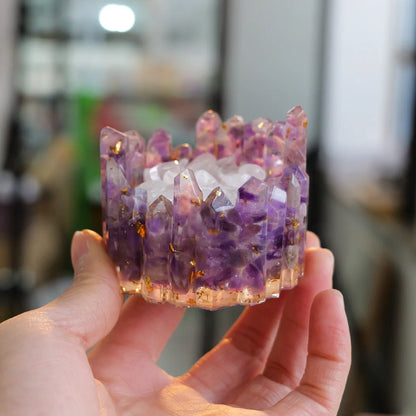 1PC Natural Crystal Energy Generator degaussing Bowl Reiki Healing Chakra Resin Meditation Point Room Decor For Mother Day Gift
