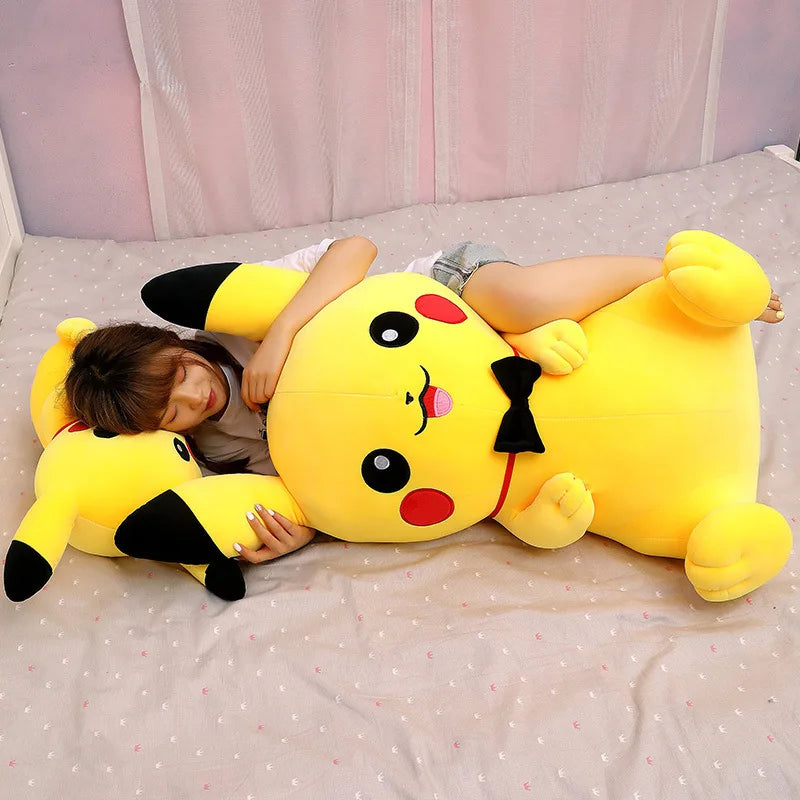 Pokemon Big Size 80cm Pikachu Plush Toy Kawaii Anime Yellow Elf Plush Doll Soft Stuffed Cartoon Doll Birthday Gift for Kids Girl
