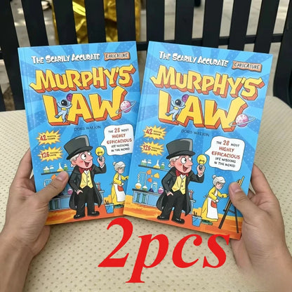 2PCS Kids Educational Comic Book Set Physics & Chemistry  Murphy's Law Fun Science Life Wisdom Gift for Boys Girls English Books