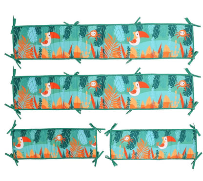 Crib Rail Cover Set and Baby Crib Liner  Baby Bumperless Crib Cot Protector Infant Bebe Bedding Set