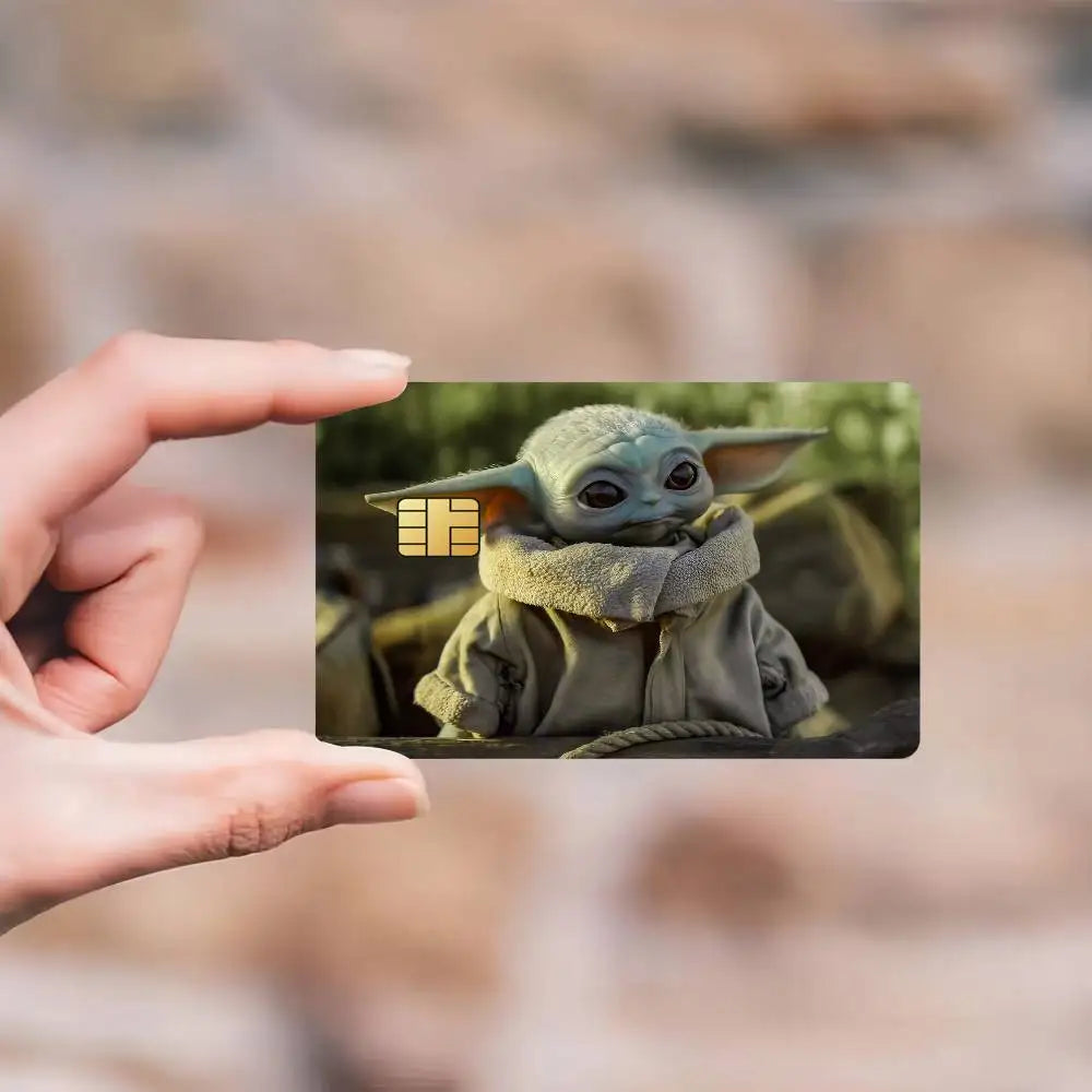 S-Star Wars Baby Yoda Credit Card Skin Stickers for Bank Card Bus Metro Card Sticker Waterproof Gift