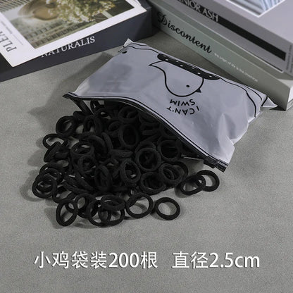 200Pcs Children's Hair Band Headgear Baby Rubber Band Women's Tie Head Girls' Headband High Elasticity Rope Hair Accessories