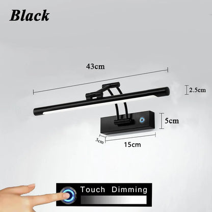 QUASHION Bathroom Mirror Wall Lamp LED Metal Foldable Cabinet Sconce Lighting Fixture Nordic Simple Modern Dressing Table Lustre