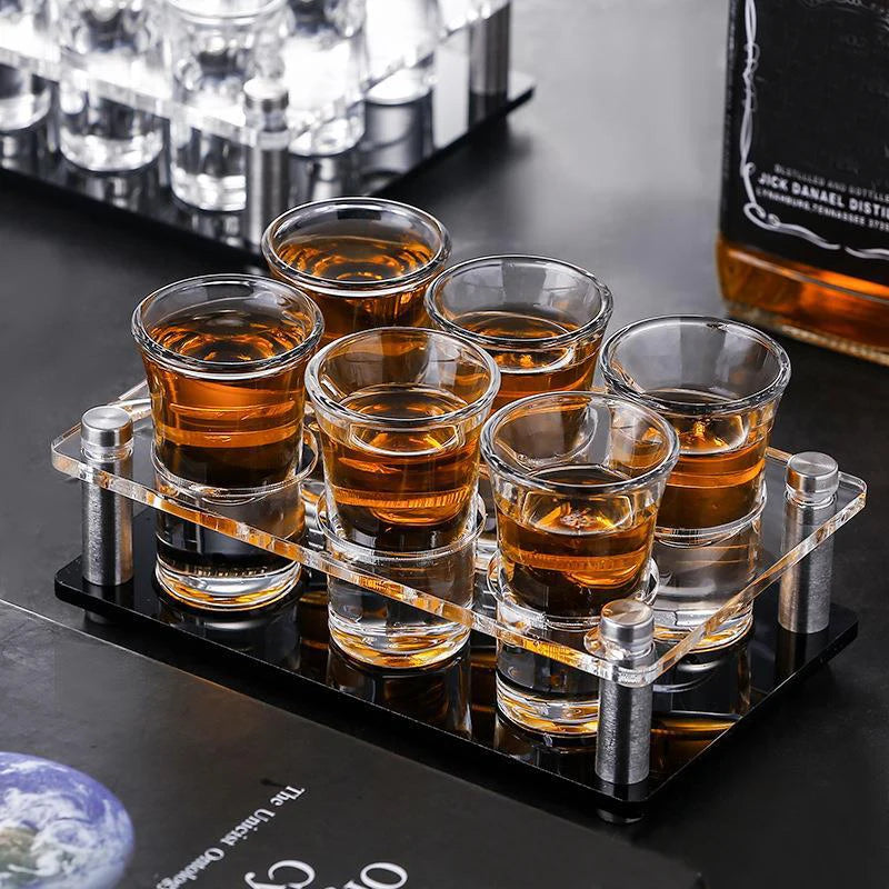 Acrylic Shot Glass Display Stand 6/12/24 Holes Wine Glass Cup Holder Party and Bar Tray Cups Shot Glass Storage Rack