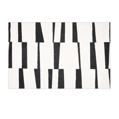 Modern Luxury Carpets for Living Room Fluffy Soft Plush Rug Black White Lines Bedroom Decor Carpet Large Area Washable Study Mat
