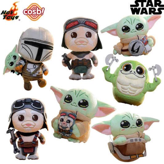 New Hot Toys Star Wars The Mandalorian & Grogu Cosbi Plush Keychain Collection Blind Box Backpack Pendant Doll Birthday Gift Toy