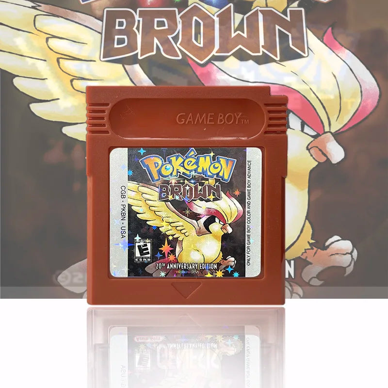 USA English Rom Hack Pokémon Brown 6.0.1.Console Card Game Cartridge for GBC