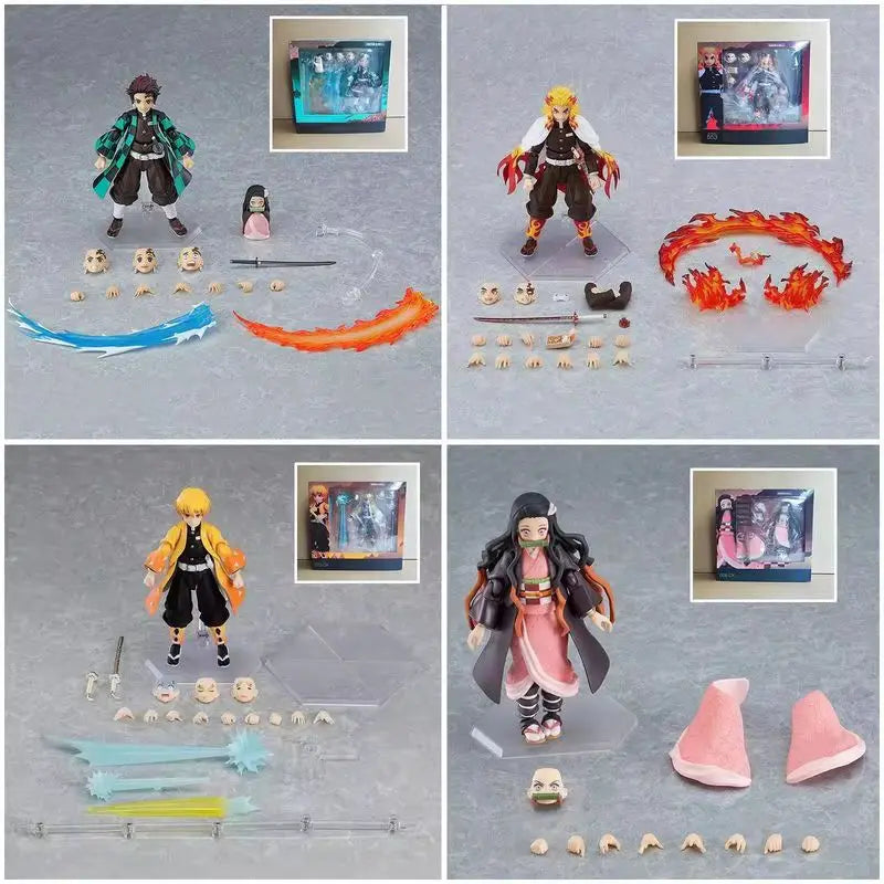 Figma 553 Demon Slayer Rengoku Kyojuro Movable Action Figure With Flame Effect Accessoriescollectible Anime Model For Anime Fans