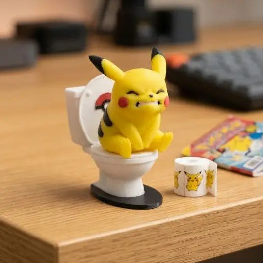 Pokémon Toilet‑Shaped Desktop Ornament Funny Novelty Decor Figurine Trendy Ins Style Holiday Present for Friends Colleagues