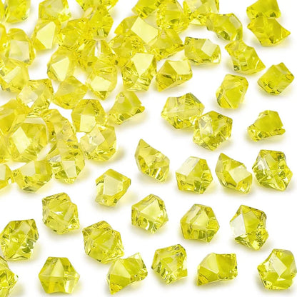 100Pc Blue Pebbles for Decorative Stones and Crystals Plastic Fake Gem Stones Acrylic Ice Rocks Crushed Diamond Stone Home Decor