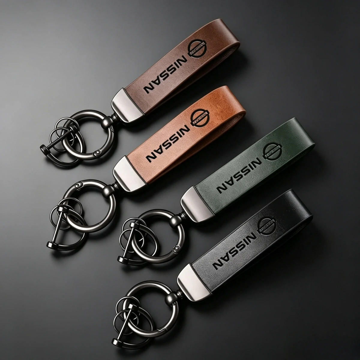 Vintage Leather Car Keychain Key Ring Pendant Fit For Nissan Sylphy N7 Qashqai J10 J11 Note Teana Navara Juke GTR 350Z Patrol Ti