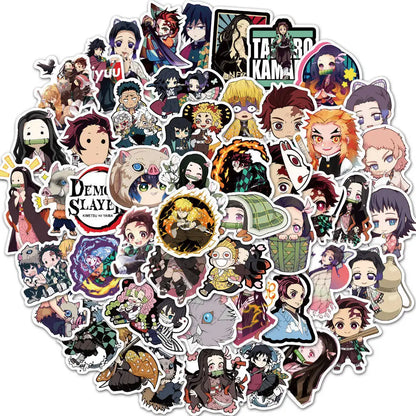 50/100PCS Demon Slayer Anime Stickers Waterproof Graffiti Decals for Luggage Skateboard Laptop Water Bottle DIY Decor