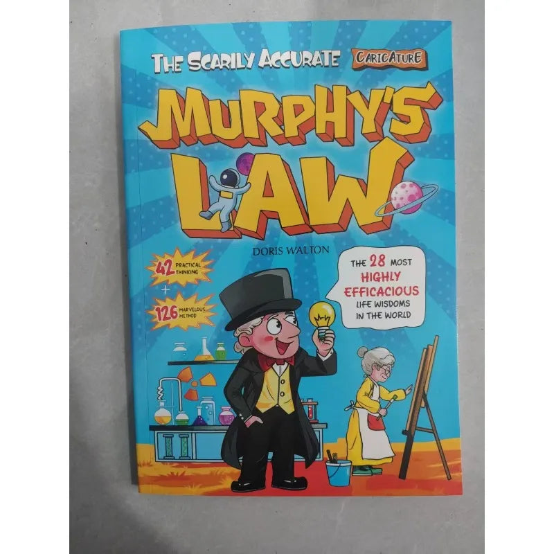 2PCS Kids Educational Comic Book Set Physics & Chemistry  Murphy's Law Fun Science Life Wisdom Gift for Boys Girls English Books