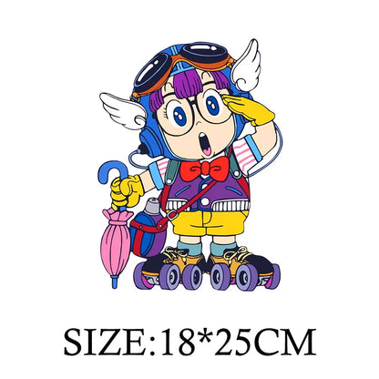 Anime Arale Dr Slump Cartoon Patches for Clothes Heat Transfer Thermal Vynil Stickers DIY T shirt Iron on for Women Appliqued